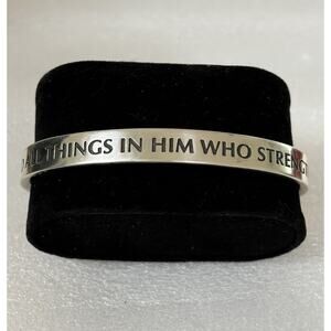 James Avery RETIRED Sterling Silver Philippians 4:13 Scripture Cuff Bracelet 42g